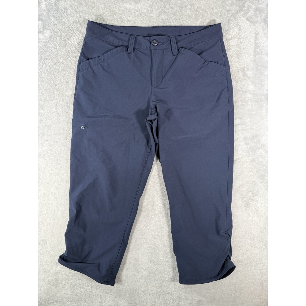 Eddie Bauer Capri Pants Women's 6 Blue Ruched Hem Cargo Hiking Outdoor 20"